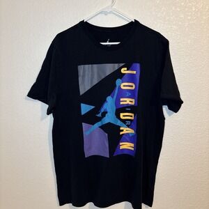 Nike Air Jordan Mens XL Graphic T-Shirt black aqua Jordan 8 Jumpman Tee
